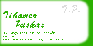 tihamer puskas business card